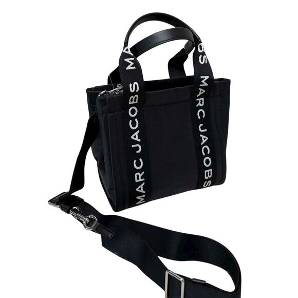 Marc Jacobs Marc-et Tote Small Black Nylon Crossbody Shoulder Bag Logo Strap NWT - Picture 2 of 5